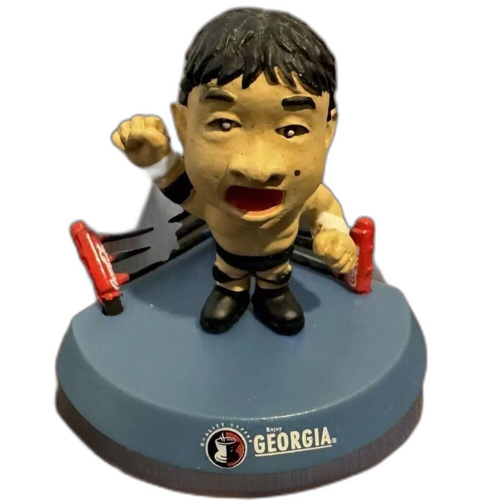 Jumbo Tsuruta Mini Figure Coca Cola Georgia Coffee AJPW Wrestling Japan 2004 2B